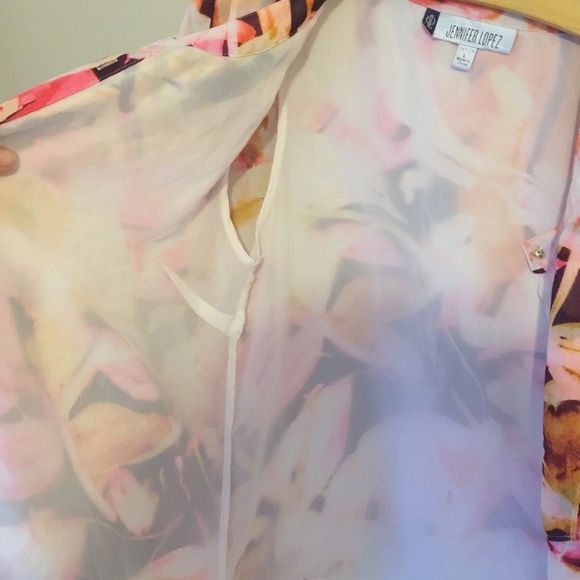 Jennifer Lopez Short Sleeve Button Down Blouse - Picture 5 of 8